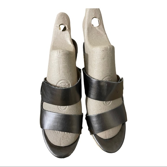 Marc fisher platform wedge espadrille sandal dark silver tone size 8.5 - Picture 1 of 15